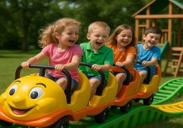 Fun Rides Roller Coaster for Kids, Outdoor Play Adventures